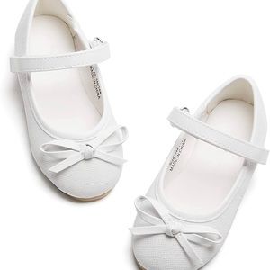 Little Girl Mary Jane Flat White Sparkle Dress Shoes Size 11